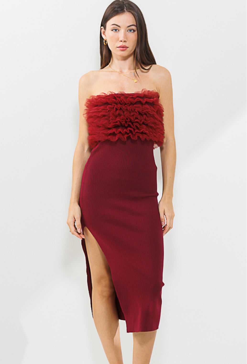 Reese Ruffled Tube Dress