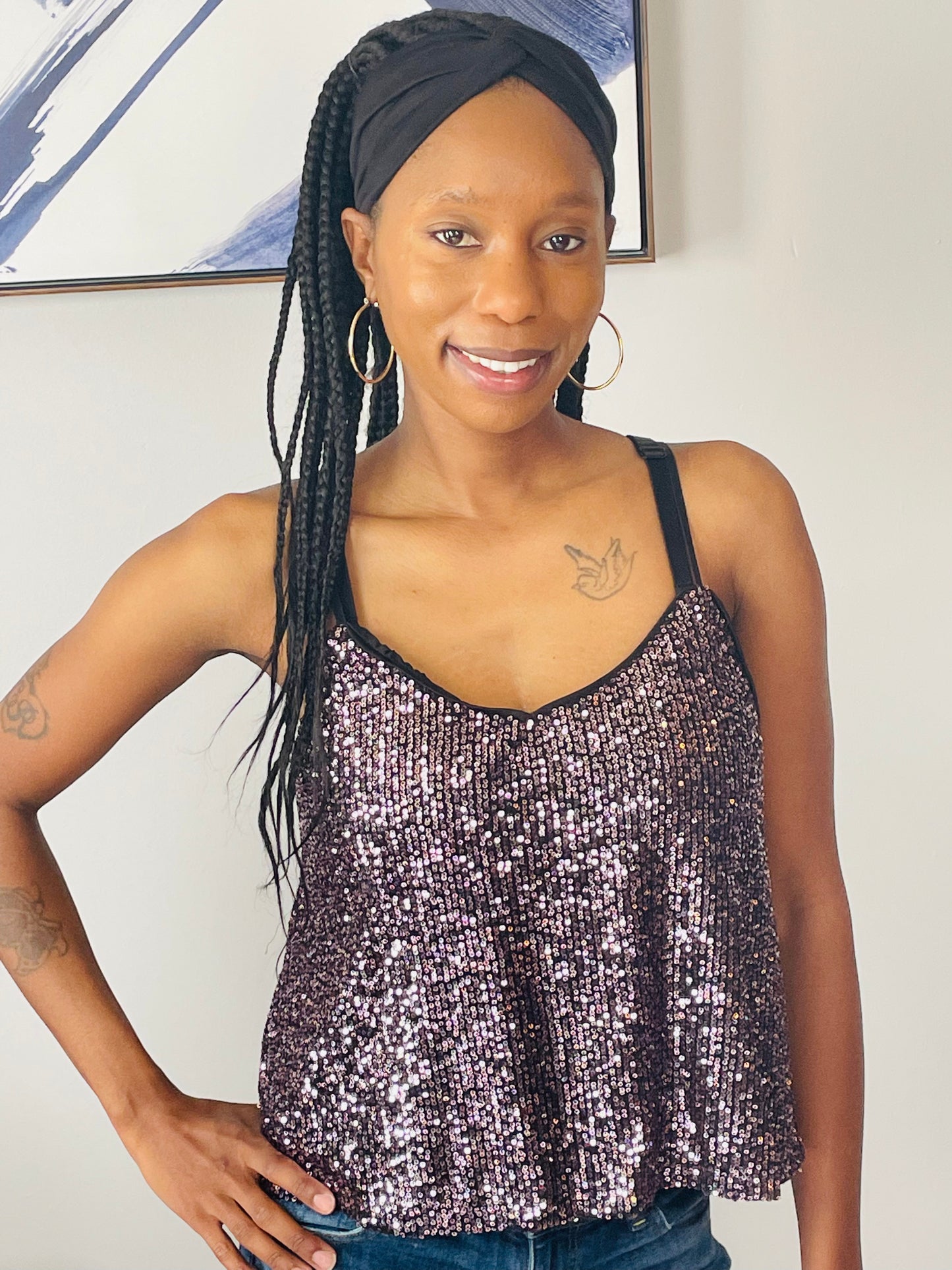 Cheisa I'm a Vibe Sequin Cami Top