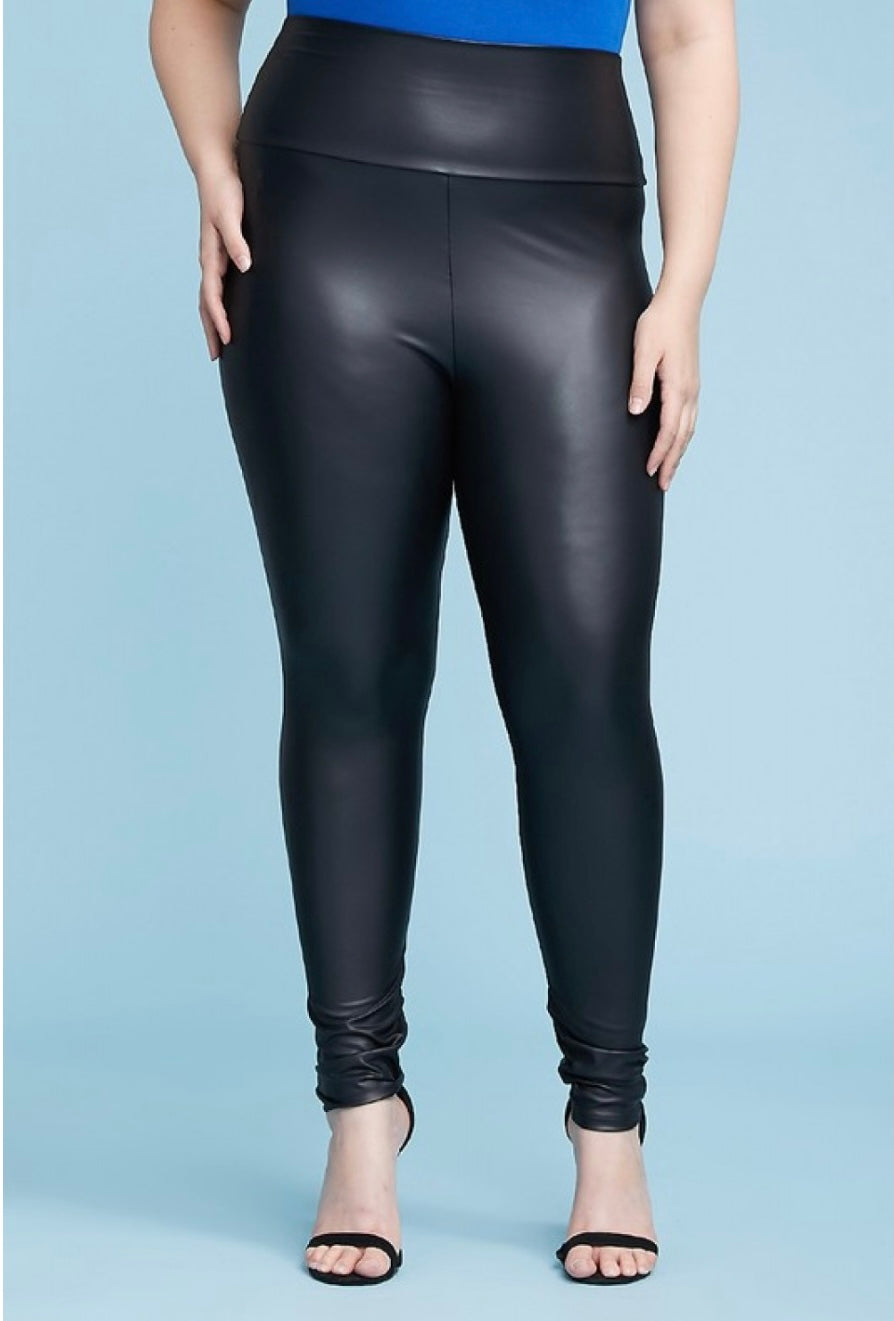 Kennie Faux leather leggings- Plus Size