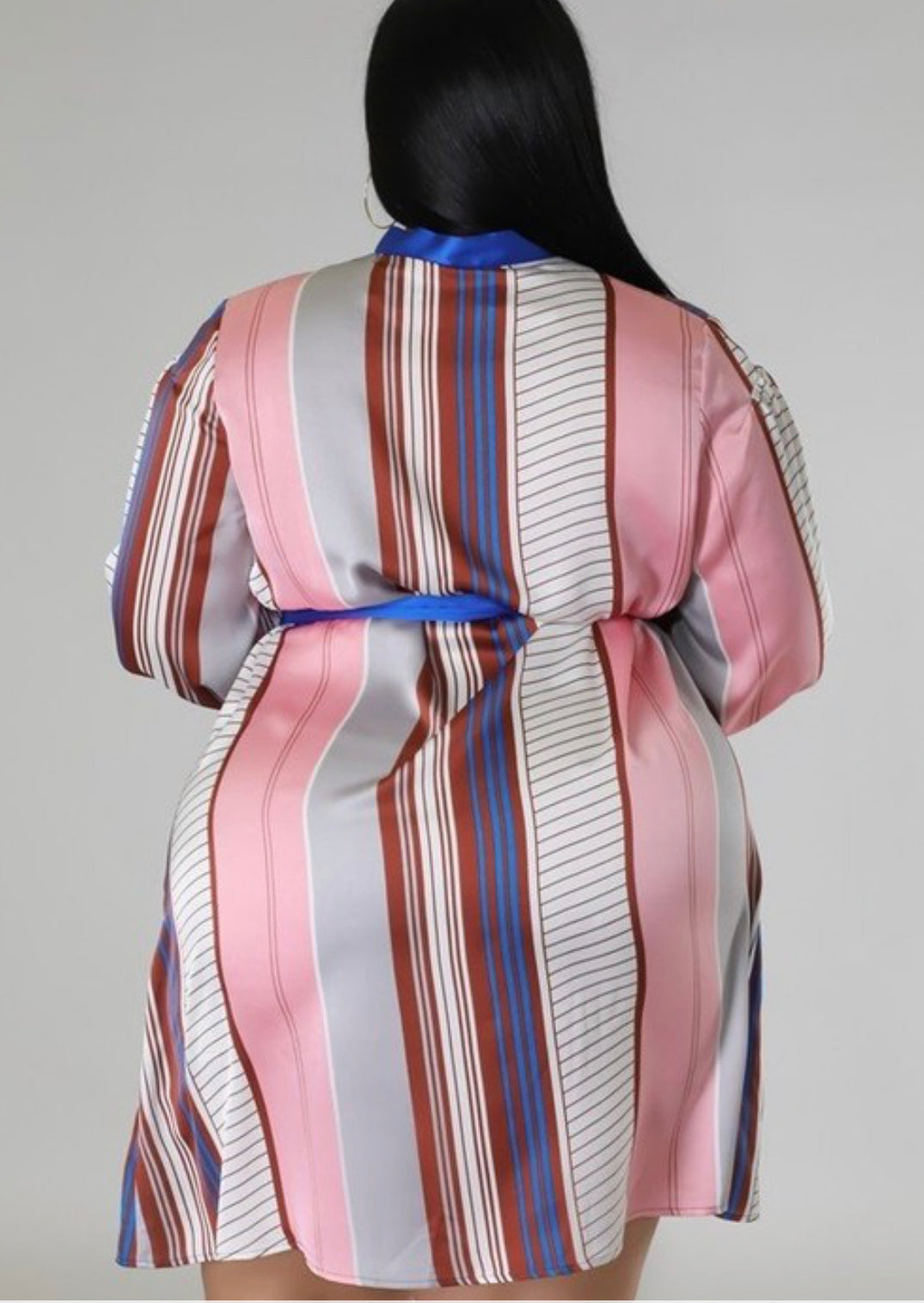 Luna Striped mini dress-Plus size