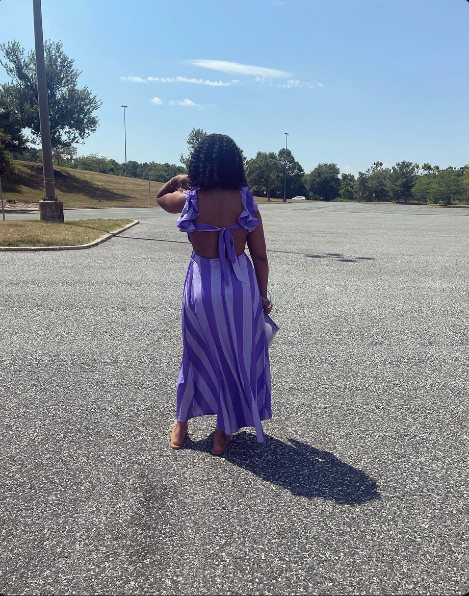 Feeling free striped maxi dress