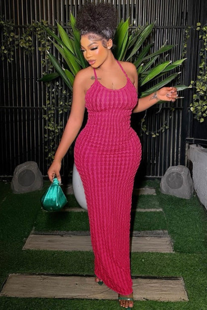 Backless Halter Maxi Dress