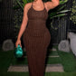 Backless Halter Maxi Dress