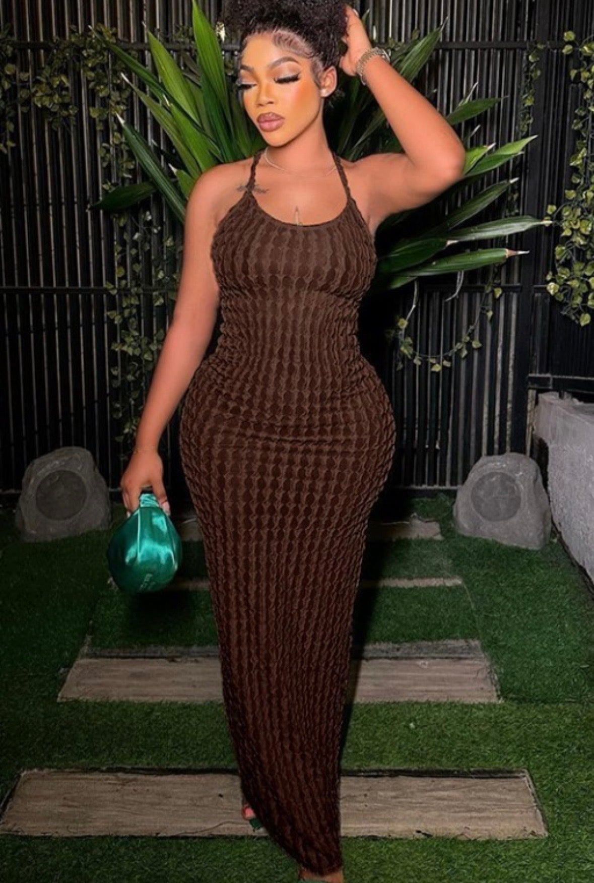 Backless Halter Maxi Dress