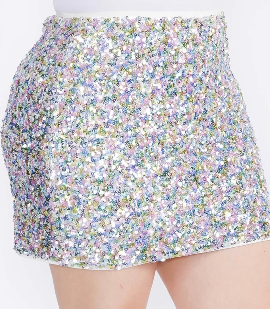 Sequin Mini Skirt - Plus size