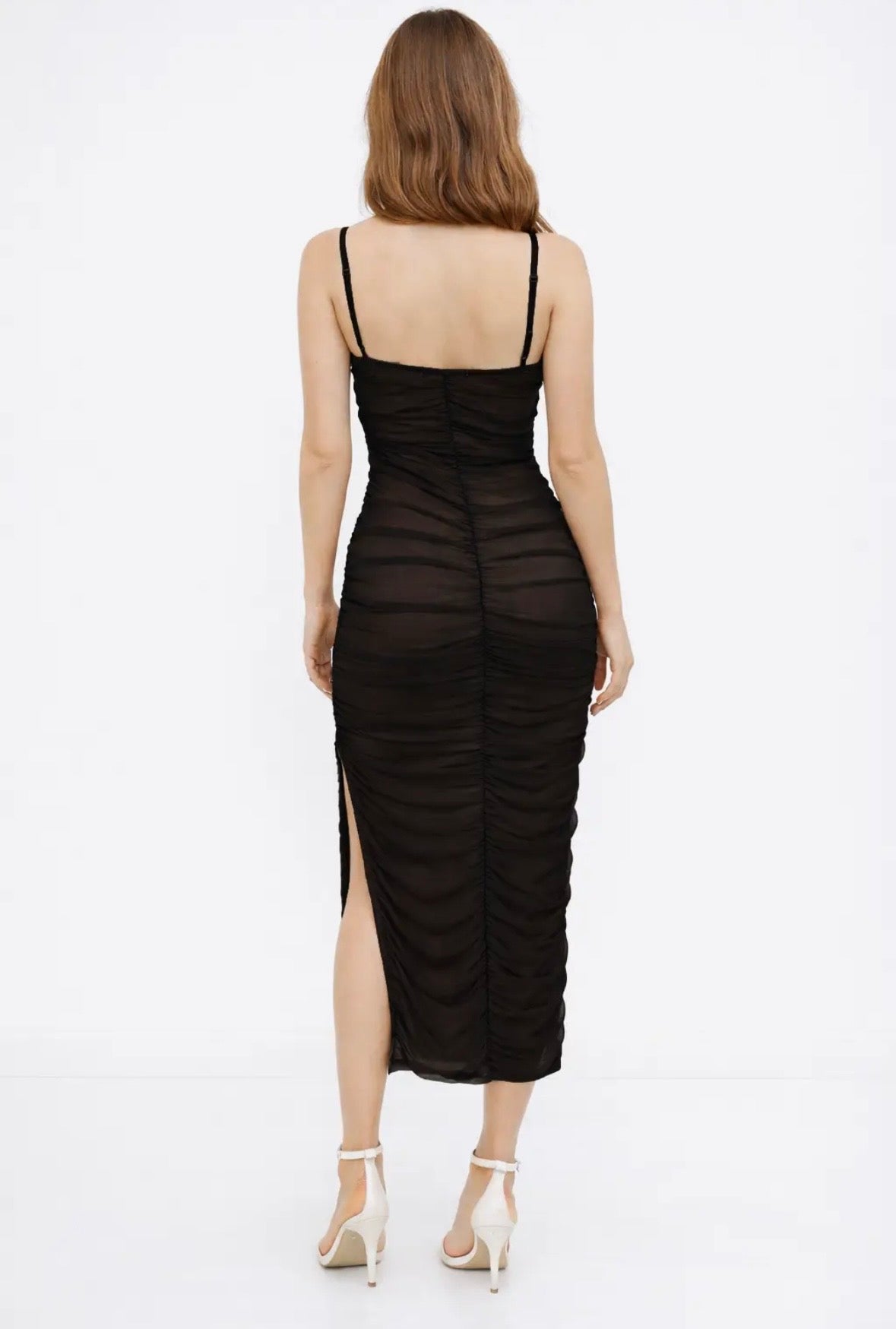 Nakiyah Mesh Ruched Dress