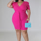 Hot Pink Belted Dress- Plus size