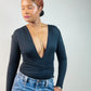 Tamera Deep V-Neck Crisscross Bodysuit