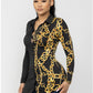 Dana half solid half chain link shirt
